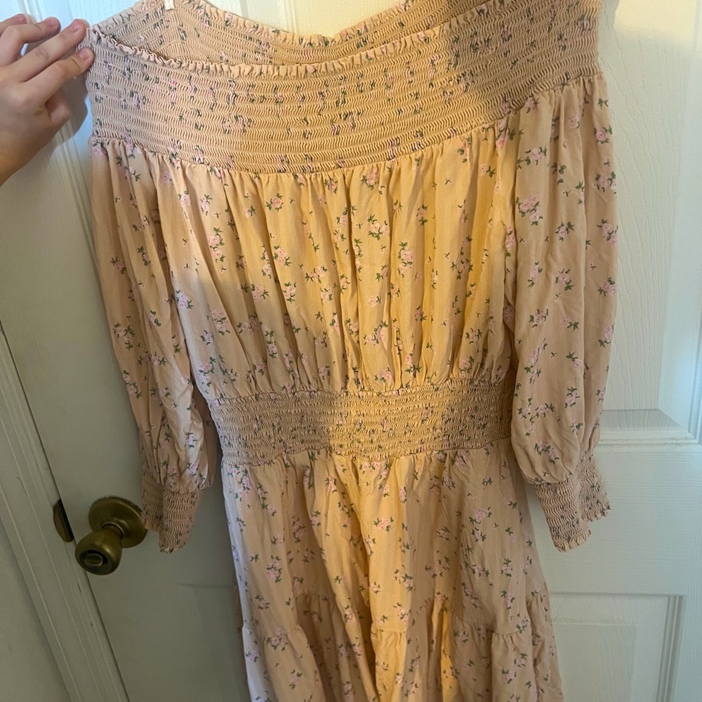 Off the shoulder long sleeve dress
